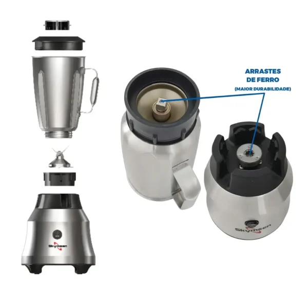 Liquidificador Industrial De Alta Rotação Inox Li 1,5 Litros -Skymsen