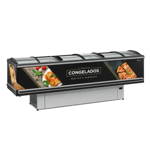 Expositor Ilha Top Dupla Ação GESV-290CL Preto - Gelopar