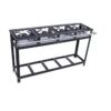 Fogão industrial mod. linha 04 bocas alta pressão 30X30 Cristal Aço 47119