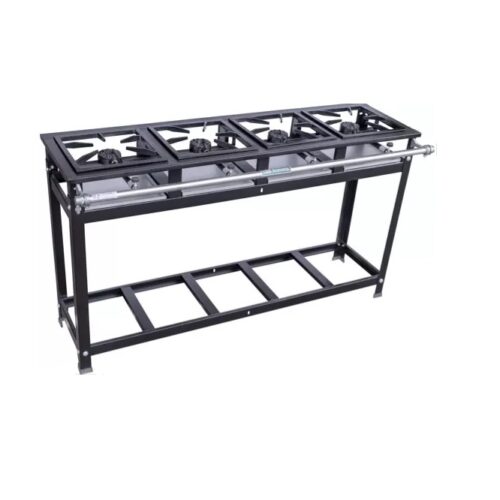 47119 Fogão industrial mod. linha 04 bocas alta pressão 30X30 Cristal Aço 47119