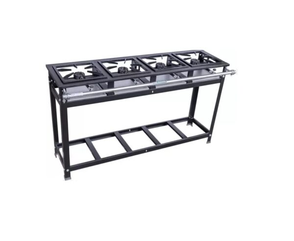 Fogão industrial mod. linha 04 bocas alta pressão 30X30 Cristal Aço 47119