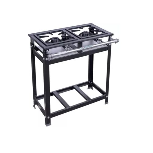 51017 Fogão industrial 02 bocas alta pressão 30X30 Cristal Aço 51017