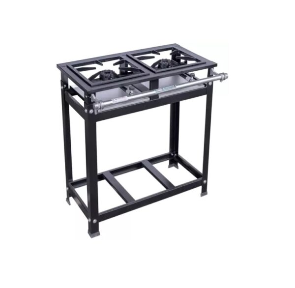 51017 Fogão industrial 02 bocas alta pressão 30X30 Cristal Aço 51017