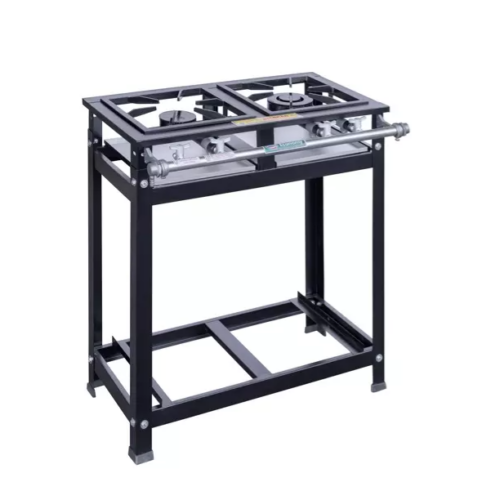 51414 Fogão industrial 02 bocas baixa pressão QD/QS 30X30 Cristal Aço 51414