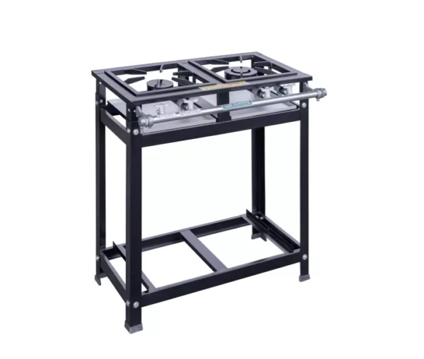 51414 Fogão industrial 02 bocas baixa pressão QD/QS 30X30 Cristal Aço 51414