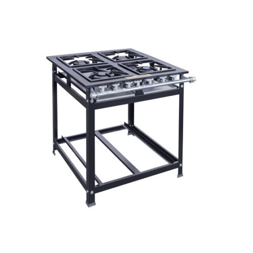 51416 Fogão industrial 04 bocas baixa pressão QD/QS 30X30 Cristal Aço 51416