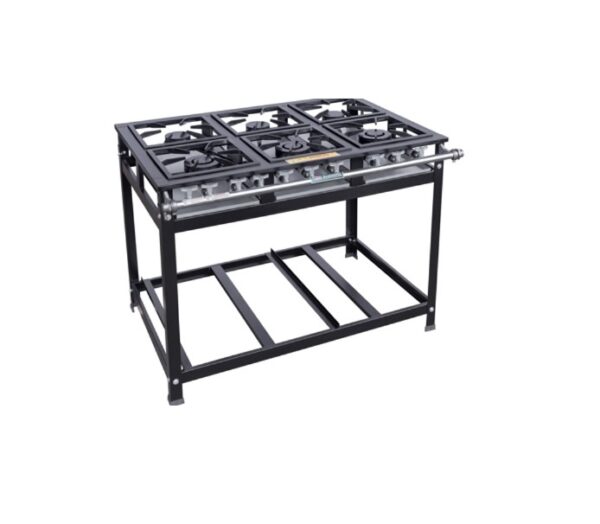Fogão industrial 06 bocas baixa pressão QD/QS 30X30 Cristal Aço 73878