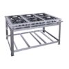 Fogão industrial 06 bocas baixa pressão 40X40 bocas duplas Inox Cristal Aço 74601