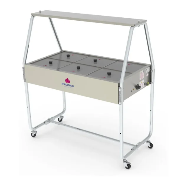 Buffet Térmico 6 Cubas Tampas de Vidro PRB-06GN - Progás